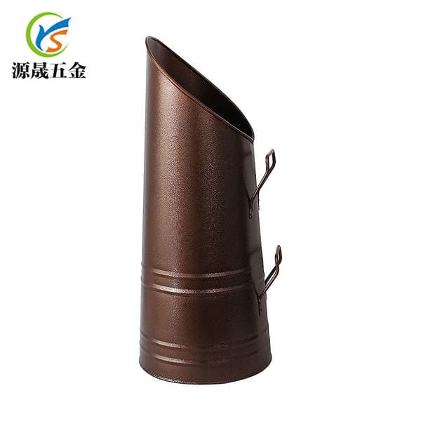 Cross-Border European-Style Fireplace Tools, Iron Art Explosion Gold Round Charcoal Barrel, Galvanized Iron Sheet, Slanted Mouth, Sharp Mouth, Carbon Barrel Customization