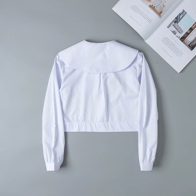 Spot Japanese JK uniform kindergarten baby girl round neck embroidered shirt shirt long sleeve 2
