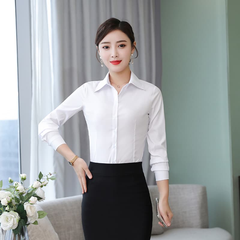 White long sleeve/micro elastic medium