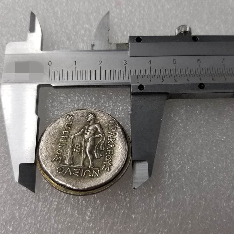 Antique-Style Crafts, Greek Coins, Copper-Plated Silver, Old-Style Silver Coins, Foreign Silver Coins, Weight about 16 Grams # 3391 3