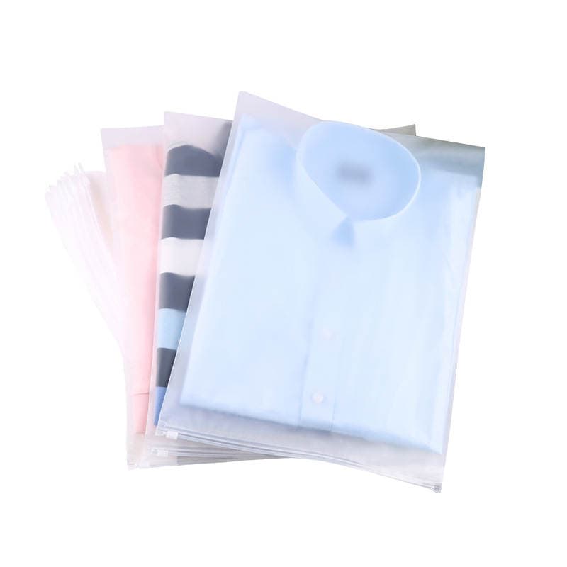 Clothing Plastic Bag Thickened Frosted Zipper Bag Printable logo Leggings Packing Bag Travel Storage Zipper Bag 5