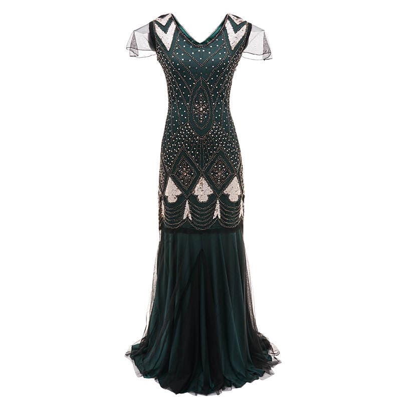 1920s foreign trade new handmade embroidery beaded sequins Amazon dress European and American banquet dress batch 2