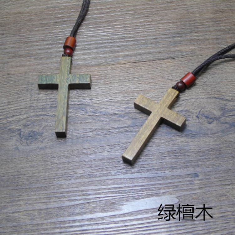 Supply of Sandalwood Cross Necklaces, Fashionable Men's and Women's Craft Gift Pendants, Sweater Art Retro Accessories Pendants 4