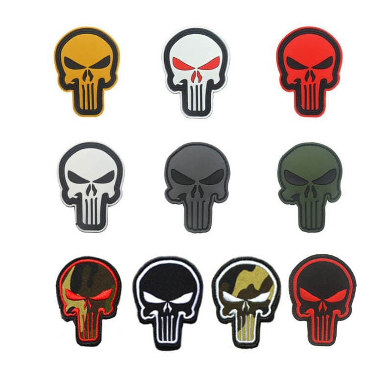 Haike Outdoor Cross-Border 3D Pvc Punisher Epaulettes Velcro Outdoor Backpack Skull Tactical Morale Badge 2