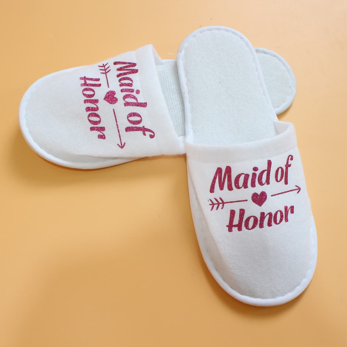 White Slippers/Rose Red Letter maid of honor