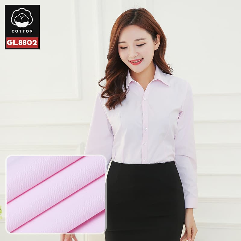 Pink plain V-neck