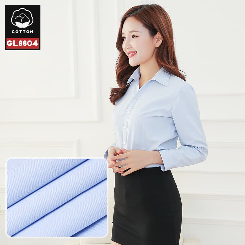 Light blue plain V-neck