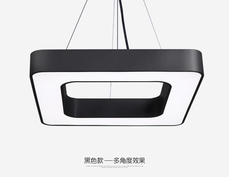 40w white light diameter 40cm black hollow quadrilateral