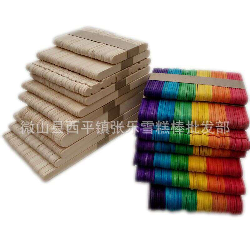Ice Cream Sticks, Popsicle Sticks, DIY Handmade Materials, Round Sticks, Colorful Popsicle Sticks, Wooden Sticks 1