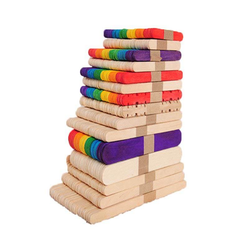 Ice cream stick DIY handmade material wooden bar color popsicle stick ice cream stick wooden products ice cream stick ice cream stick 5