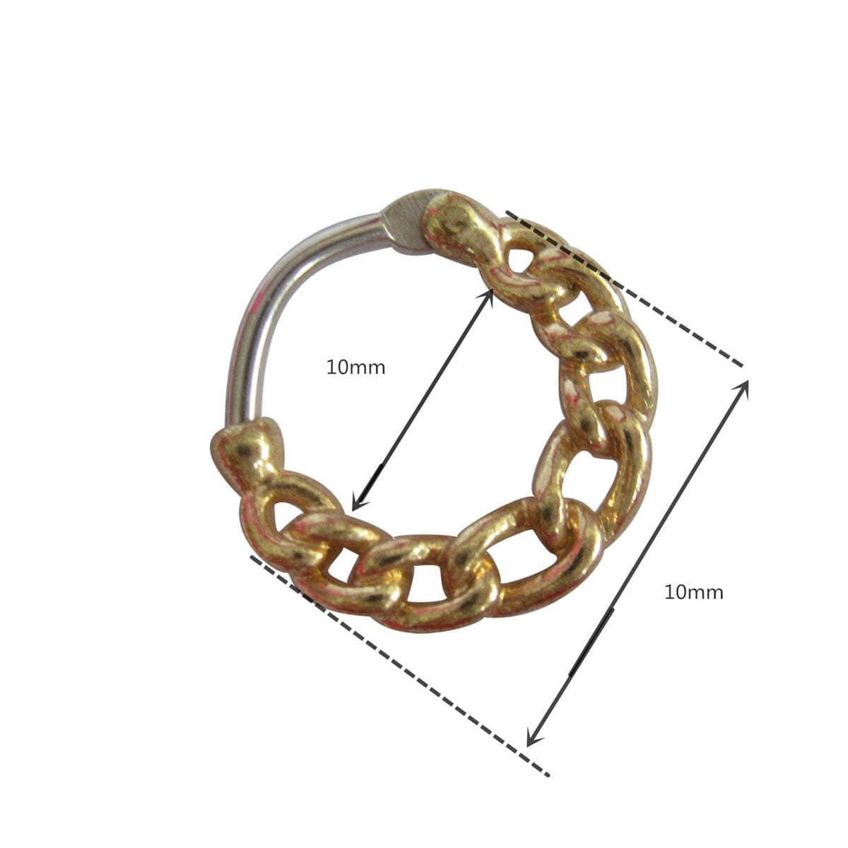Gebi Nose Ring European and American-style Golden Nose Ring Hollow Simple Nose Nail septum cliker Puncture Jewelry 5