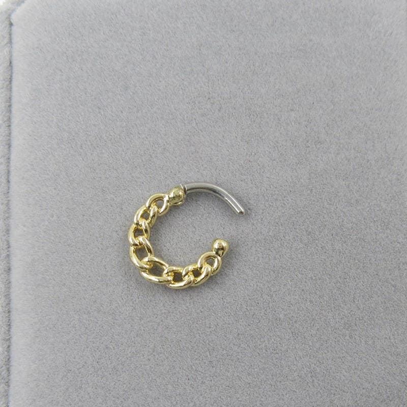 Gebi Nose Ring European and American-style Golden Nose Ring Hollow Simple Nose Nail septum cliker Puncture Jewelry 3