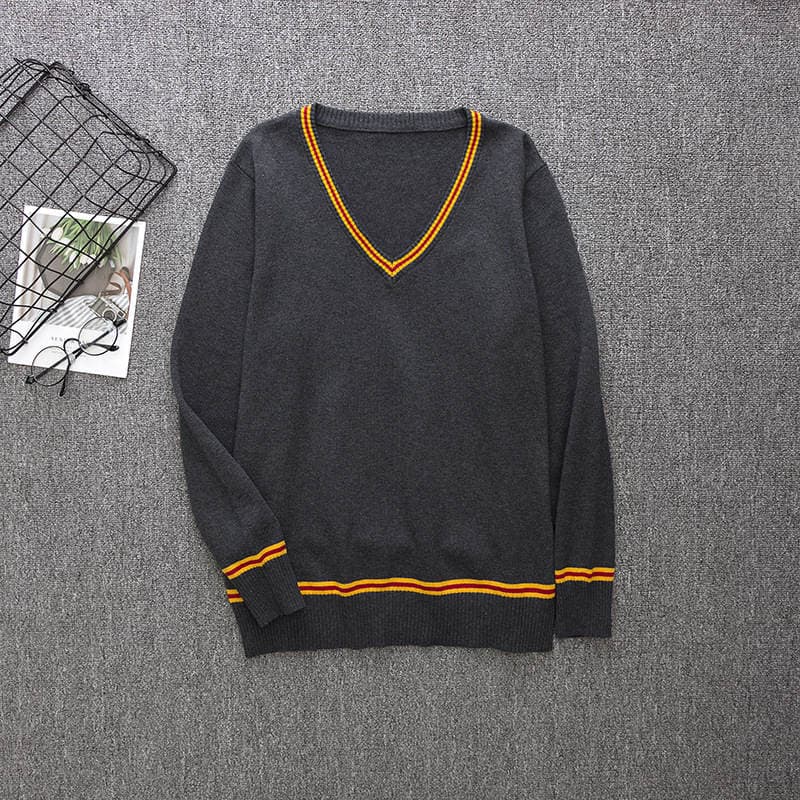 Harry Potter V-Neck Sweater Gryffindor Daily Men's and Women's Spot Long Sleeve Pullover Four Colors 4