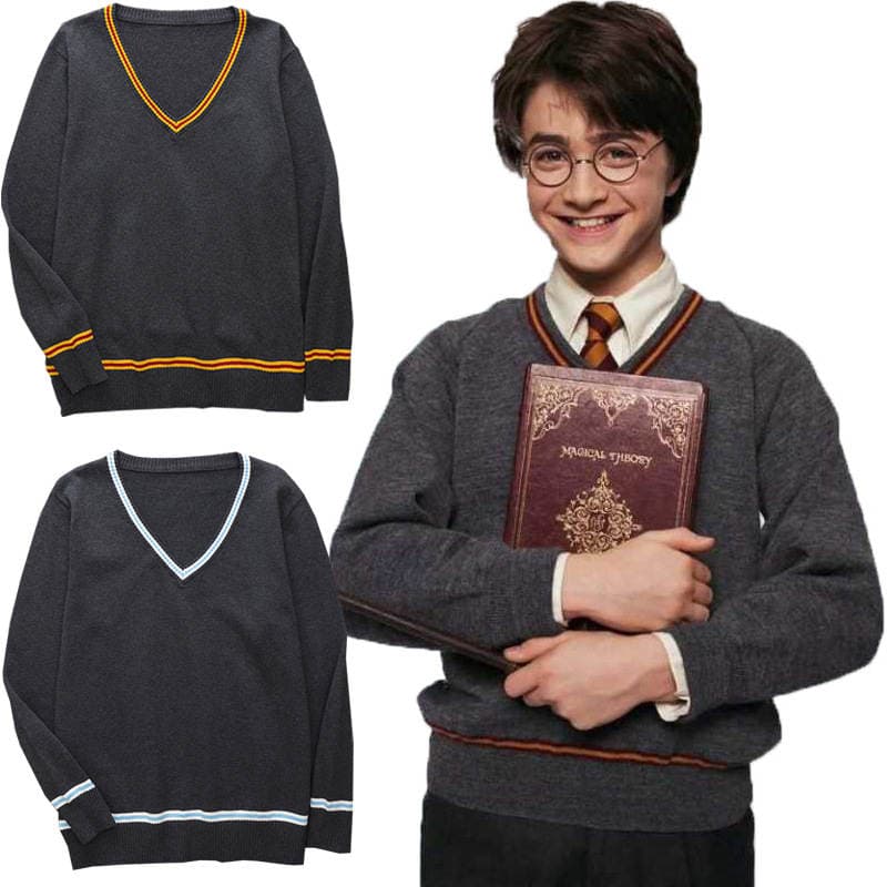 Harry Potter V-Neck Sweater Gryffindor Daily Men's and Women's Spot Long Sleeve Pullover Four Colors 1