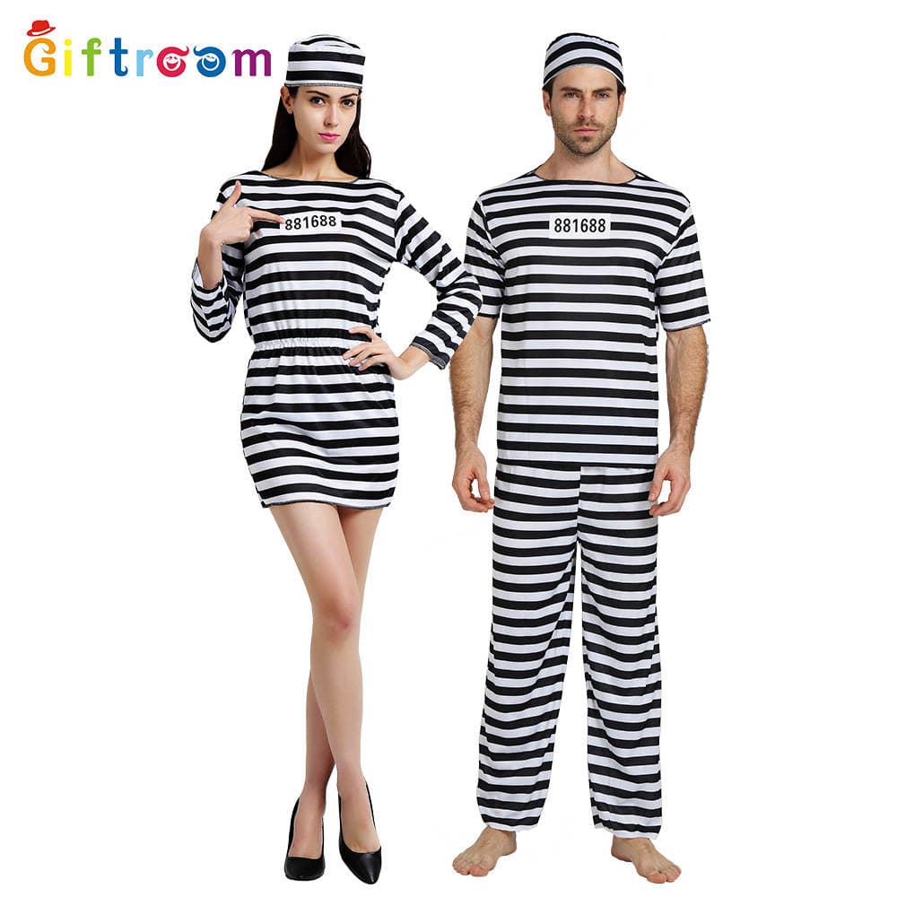 Hellouin üçün Məhbus Cosplay Cütlük Kostyumu 1