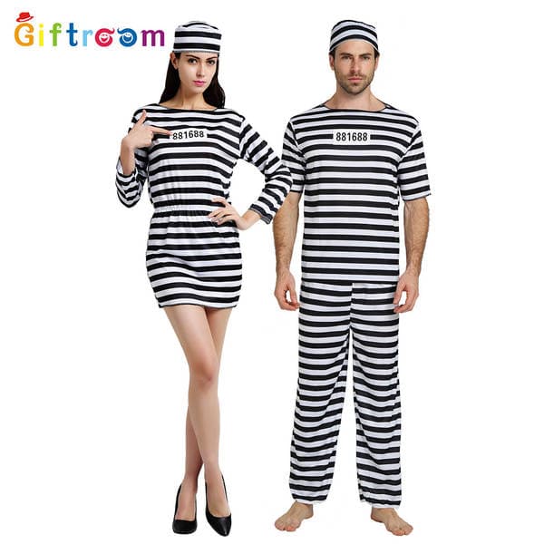 Hellouin üçün Məhbus Cosplay Cütlük Kostyumu