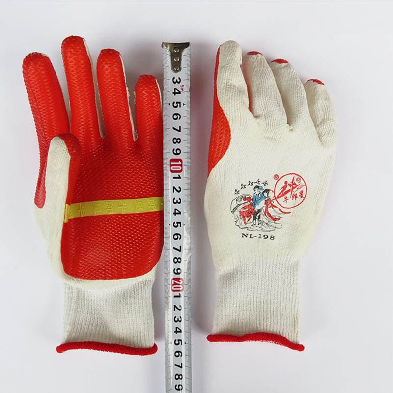 Wholesale Altair 198 Red Film Gloves Construction Site Gloves Non-slip Wear-resistant Anti-stab Rubber Labor Protection Gloves 3