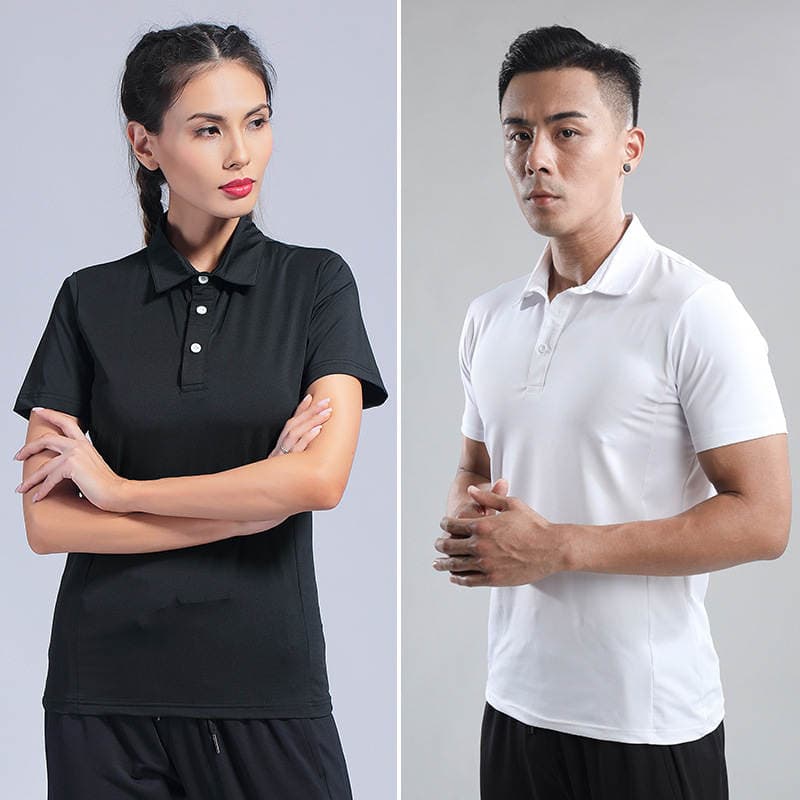 Polo Shirt Clothes Long-sleeved Short-sleeved Men's Summer Quick-drying Fitness Clothes Men's Top Elastic Gym Training Team Clothes 2