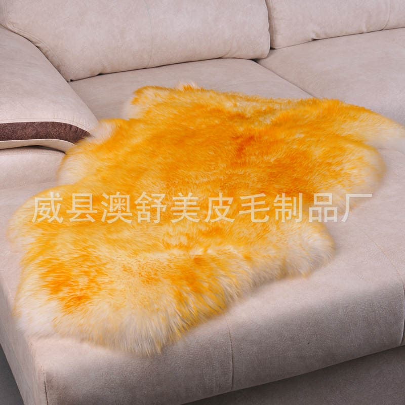 Australian Whole Goatskin Pure Wool Sofa Cushion Chair Cushion Fur Integrated Wool Blanket Living Room Bedroom Carpet Cushion 2