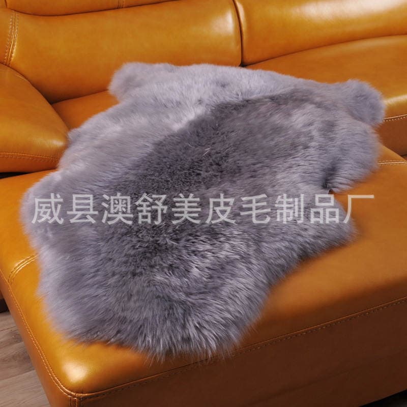 Australian Whole Goatskin Pure Wool Sofa Cushion Chair Cushion Fur Integrated Wool Blanket Living Room Bedroom Carpet Cushion 4