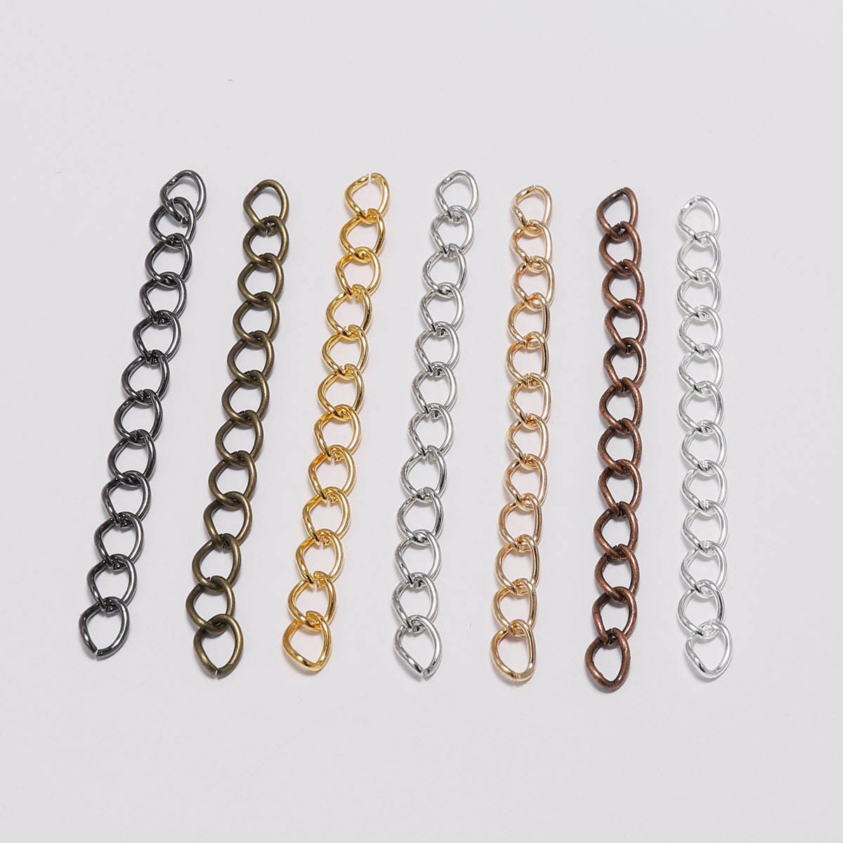 Metal boyunbağı uzatma zənciri, bilərzik tənzimləmə zənciri. Zərgərlik DIY aksessuarları materialları. 4