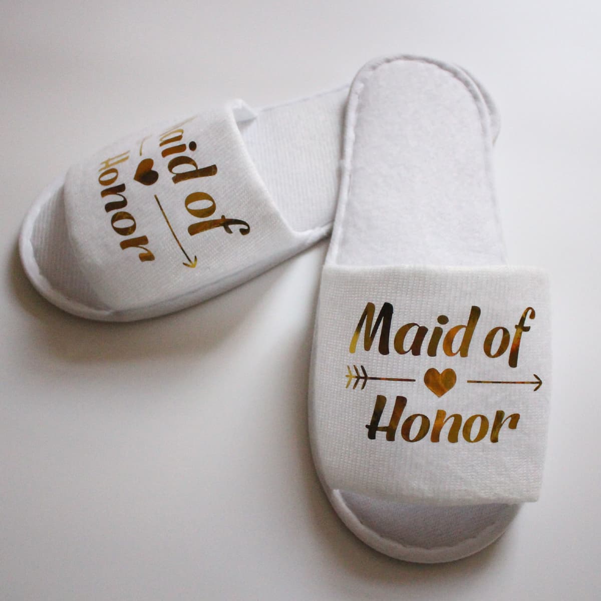 Sequined toe maid of honor