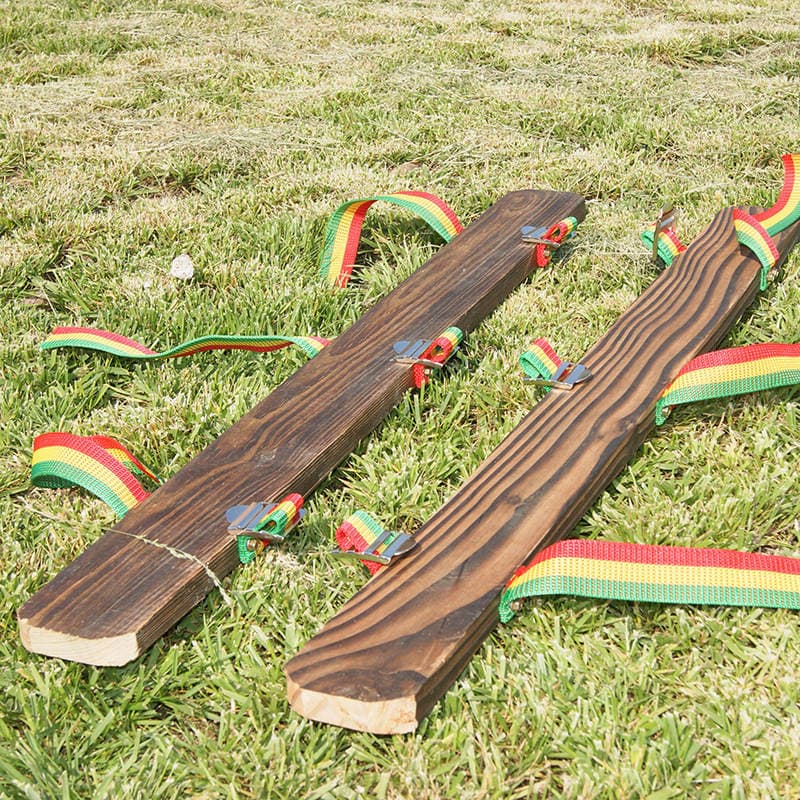 Fun Games Props Together in the Same Boat Wooden Shoes Together Drought Dragon Boat Giant Footsteps Triple Foot 4