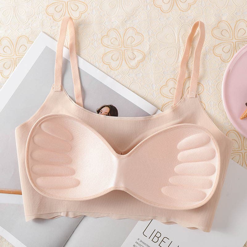 Explosive peace of mind second generation seamless ice silk underwear women's sexy suspenders beautiful back wrapped breast sleep sports girls bra 3