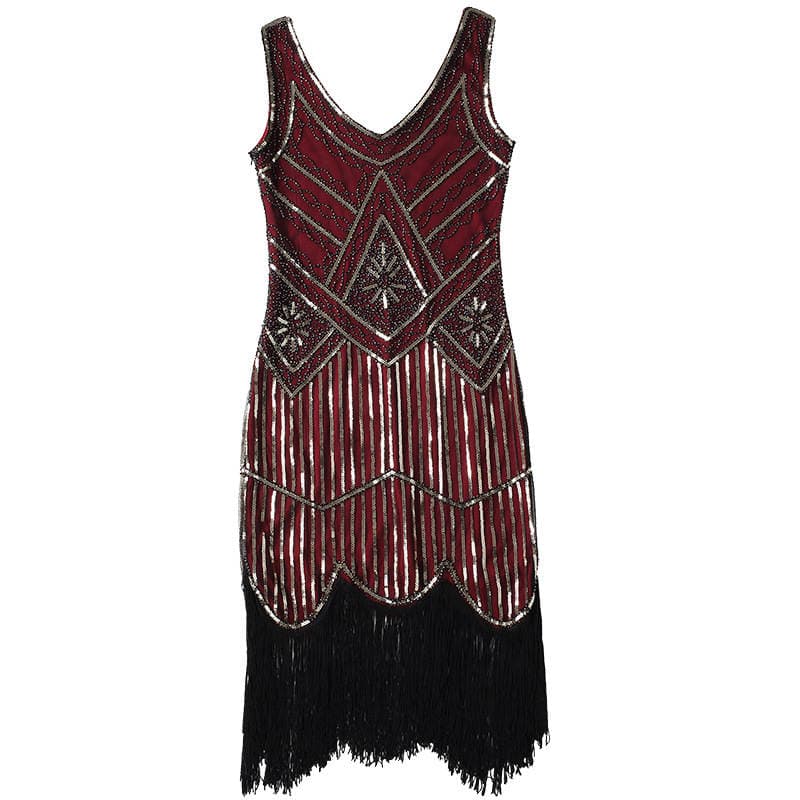 Huayu Cross-border Trade 1920 New Retro Tassel Sequin Dress Amazon New Slim-fit Banquet Dress 5