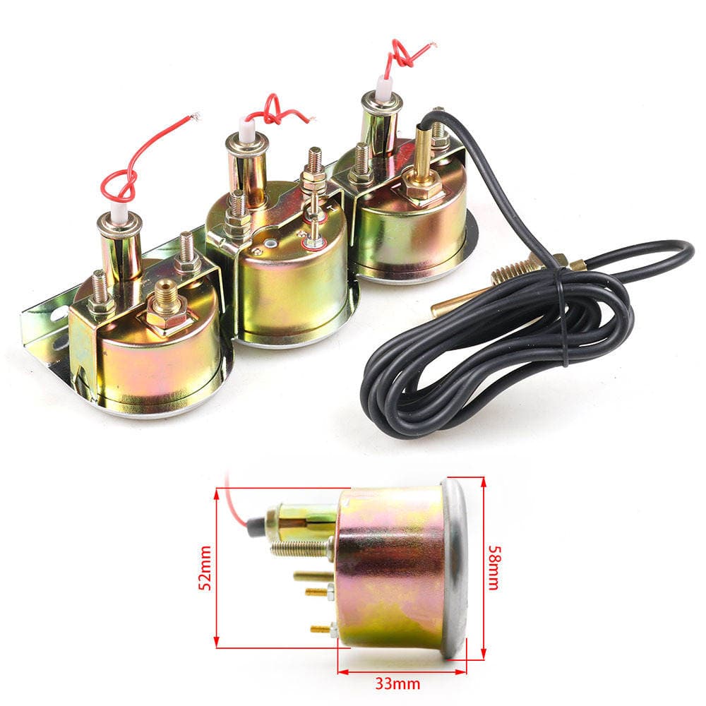 Car modification instrument 52mm mechanical water temperature hydraulic voltage three-in-one 2-inch triple meter combination instrument 3