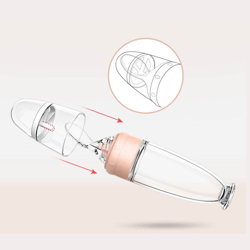 New Maternal and Infant Products Baby Squeeze Rice Cereal Bottle Rice Cereal Spoon Food Supplement Feeder Food Grade Silicone Soft Head 2
