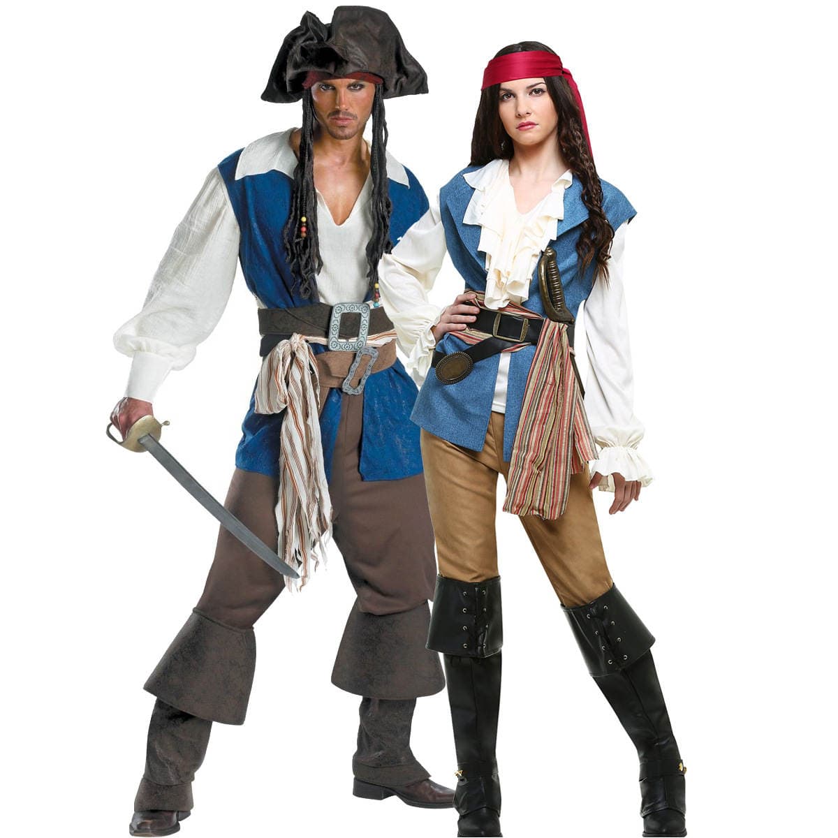 M-Xxl Halloween Pirate Uniform for Men and Women Couple Masquerade Women's Adult Pirates of the Caribbean Costume 1