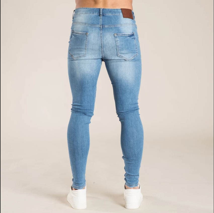 European Style Ins Trendy Men's Stretch Denim Skinny Pants Cross-Border Trade Slim Fit Black Stretch Jeans for Men 3