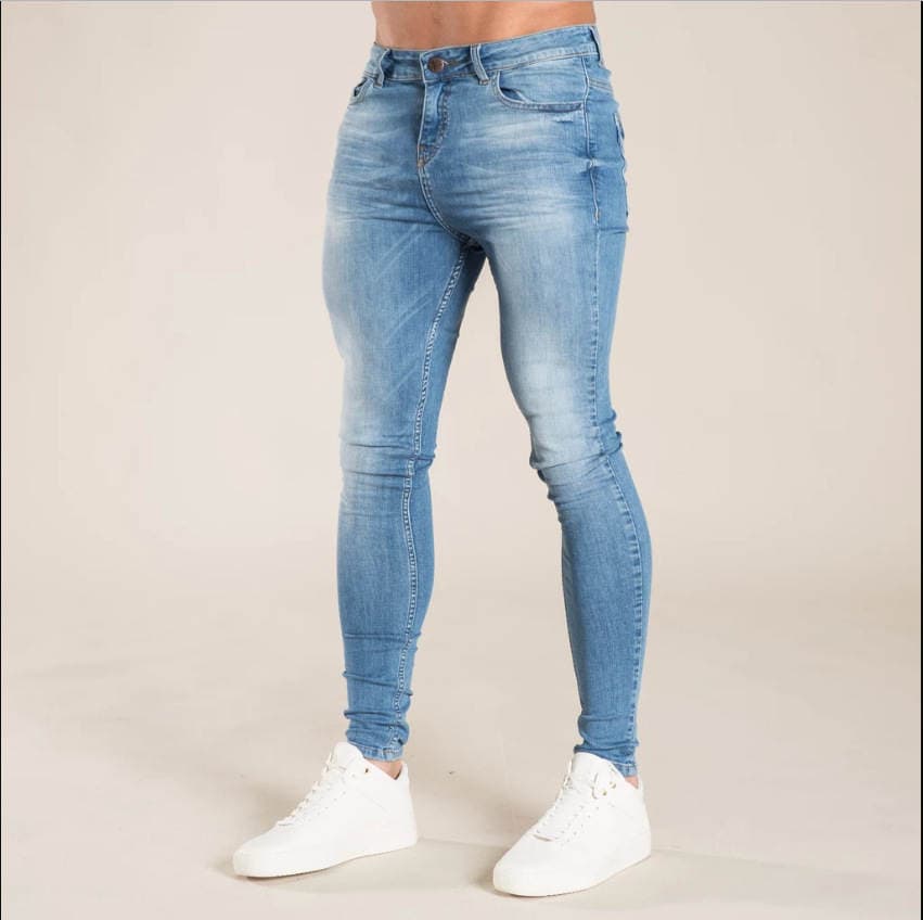 European Style Ins Trendy Men's Stretch Denim Skinny Pants Cross-Border Trade Slim Fit Black Stretch Jeans for Men 2