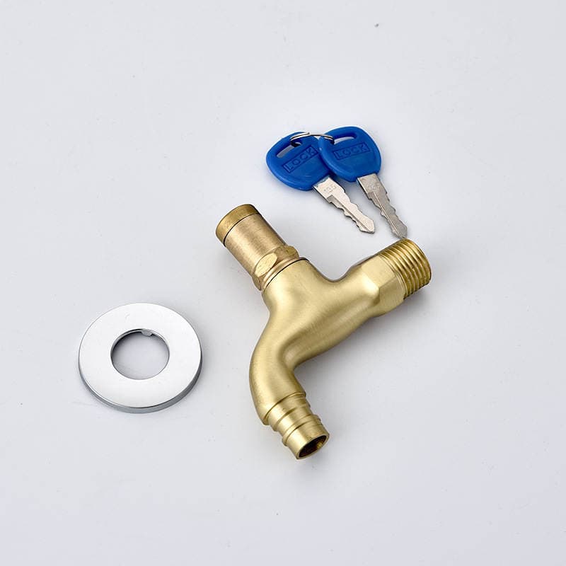 Factory wholesale direct supply copper with lock tsim nozzle faucet anti-theft nozzle 4 points with key small faucet 3