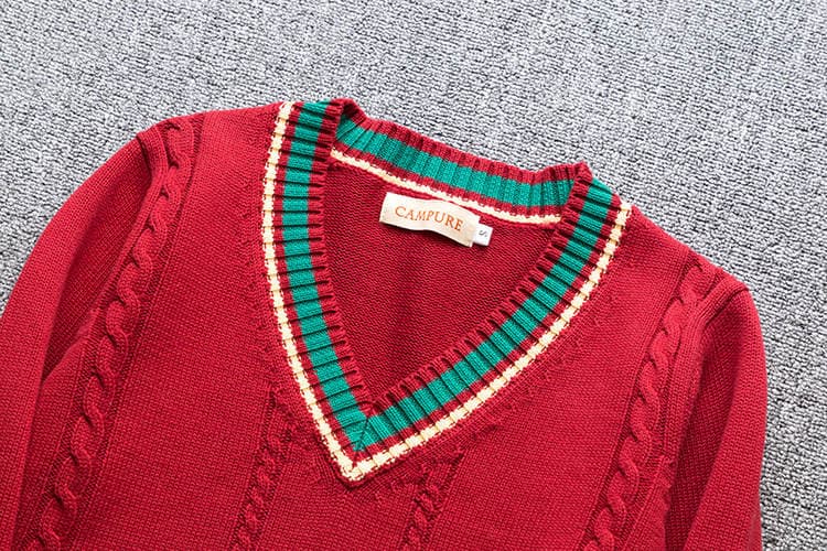 Japanese style JK uniform sweater autumn and winter JK college style Christmas V-neck long sleeve vest sweater pullover bar color girl 3
