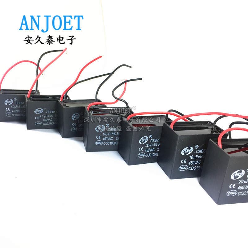 Cbb61 Fan Starting Capacitor 1/1.2/1.5/2/2.5/3/4/5/6/20Uf Ceiling Fan Range Hood 450V 2