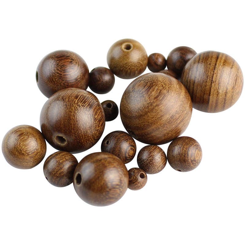 Factory wholesale wood beads gold silk sandalwood 6-20mm round beads loose beads DIY beads beads beads bracelet accessories material 5