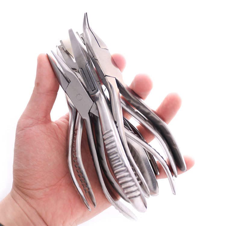 204 stainless steel jewelry plastic pliers glasses frame pliers multifunctional adjusting pliers white plastic nozzle pliers nose pliers 5