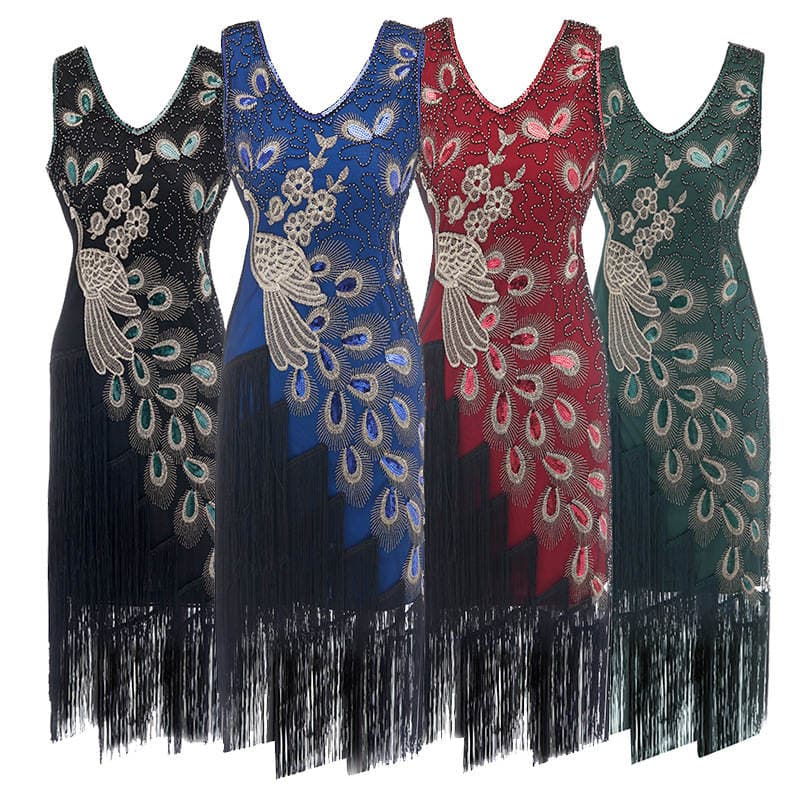 1920 Retro Style Sequin Beaded Dress, Fashionable Tassel Dress, Aliexpress, Amazon Wish Hot Style 1