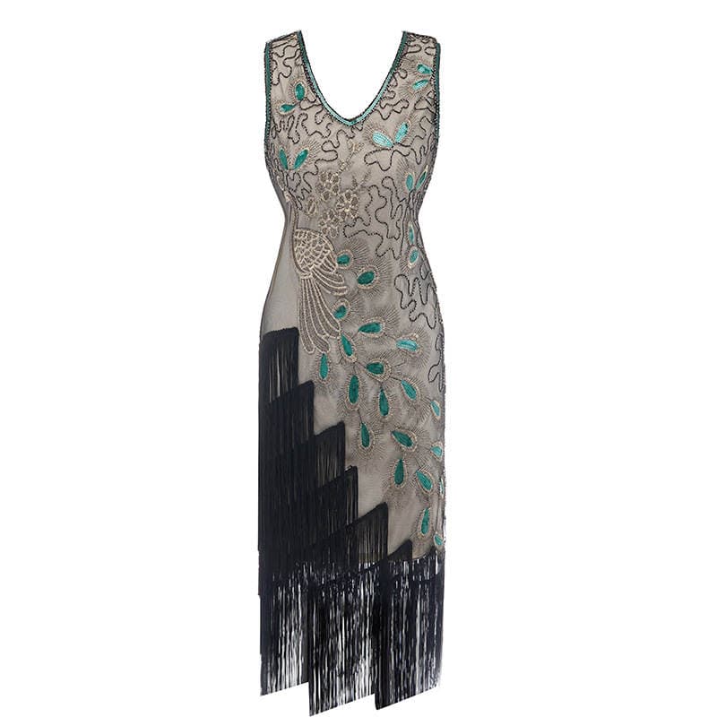 1920 Retro Style Sequin Beaded Dress, Fashionable Tassel Dress, Aliexpress, Amazon Wish Hot Style 3
