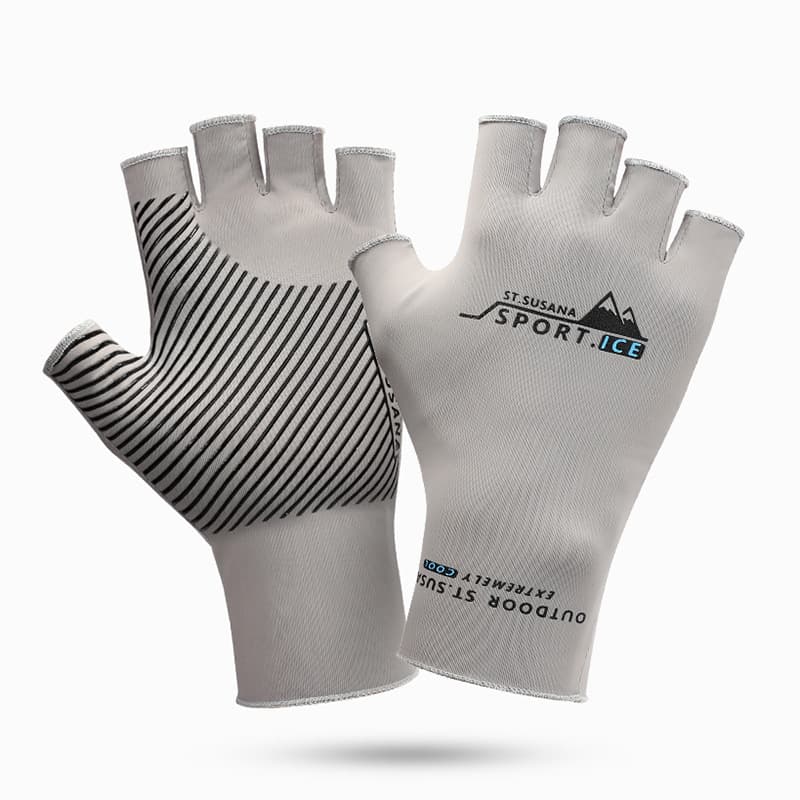 Gray half-finger gloves (logo random)