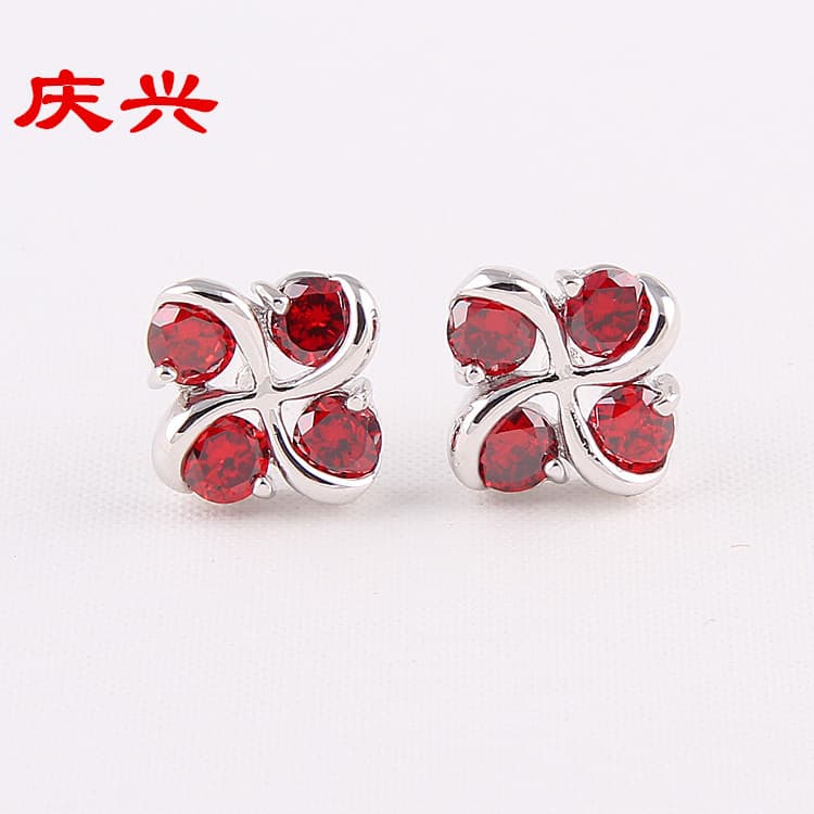 Garnet stud earrings