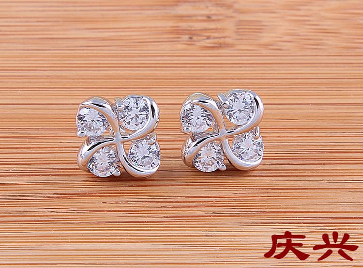 White Zirconium Stud Earrings