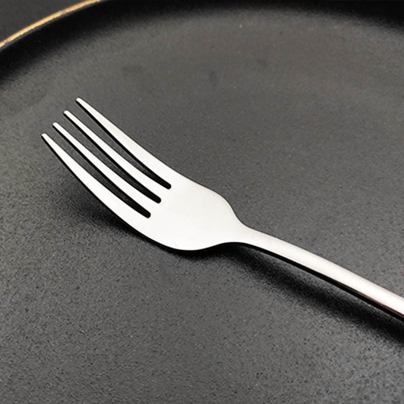 304 Paslanmayan Polad 1010 Seriyası Dəyirmi Qaşıq və Çəngəl (Otel/Restoran üçün, Loqo ilə) 3