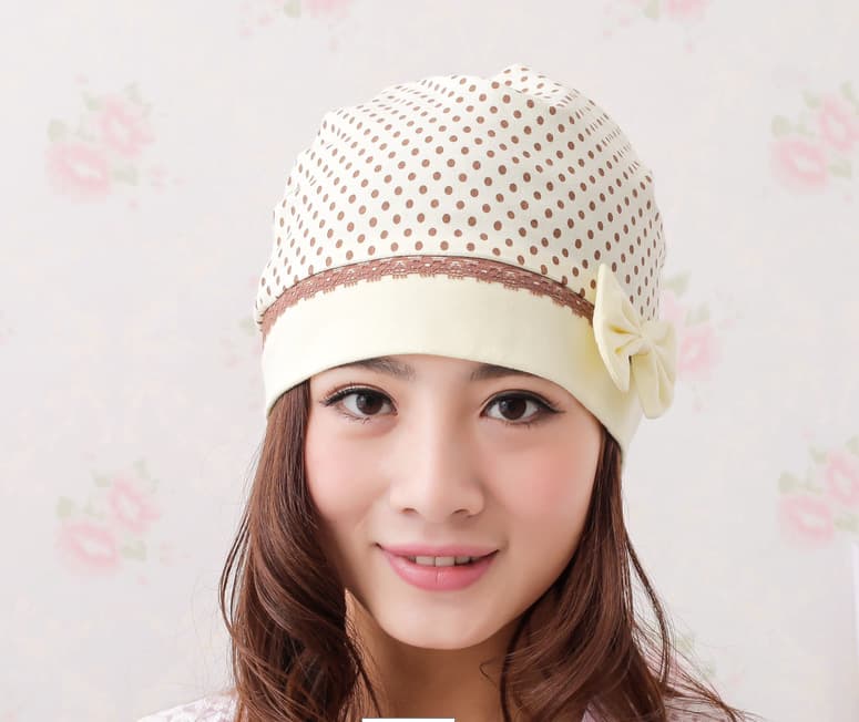 Bow yellow dot Moon hat