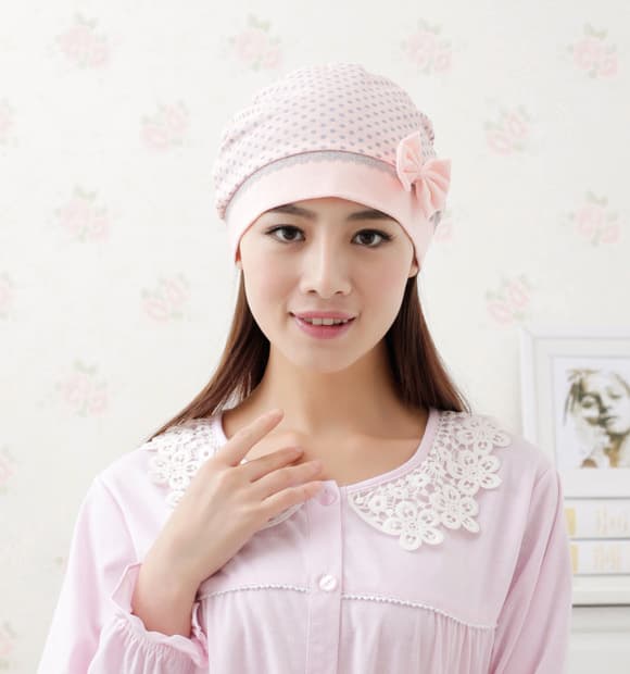 Bow Pink Dot Moon Hat