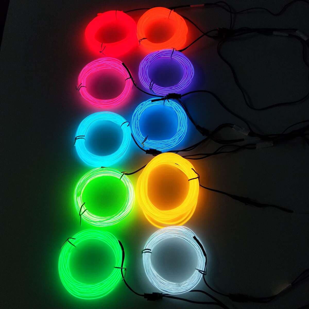 Cross-Border Popular El Luminous Line El Cold Light Mask 1.2m 3.4m 5m Cold Light Atmosphere Light 3V 2
