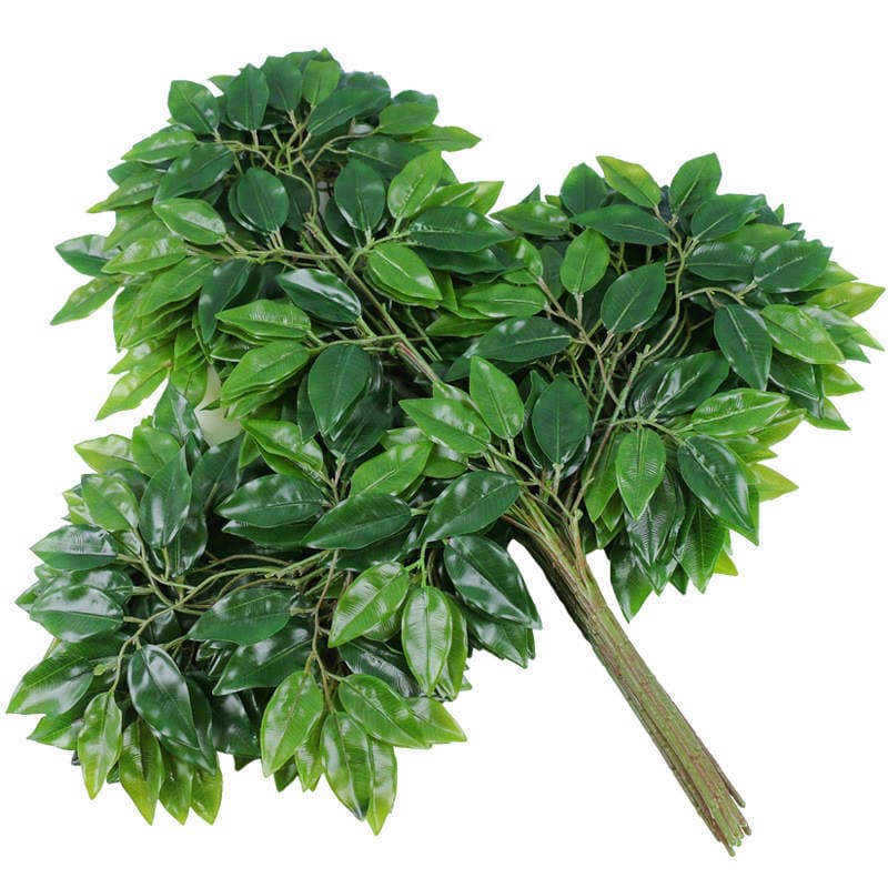 Simulated Banyan Leaves Hand-Feel Plastic Banyan Branches Green Plant Leaves Fake Branches Engineering Decoration Landscaping 5