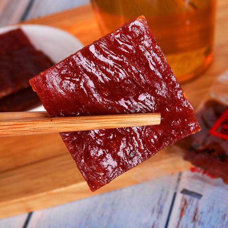 Donuz və Toyuq Jerky Dilimləri, Fujian Orijinal Dadı, 100g 4